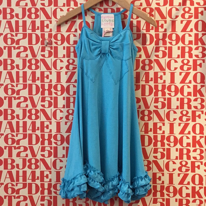 Lemon Loves Lime Blue Bow Pretty Dress, New With Tags, Size 4t